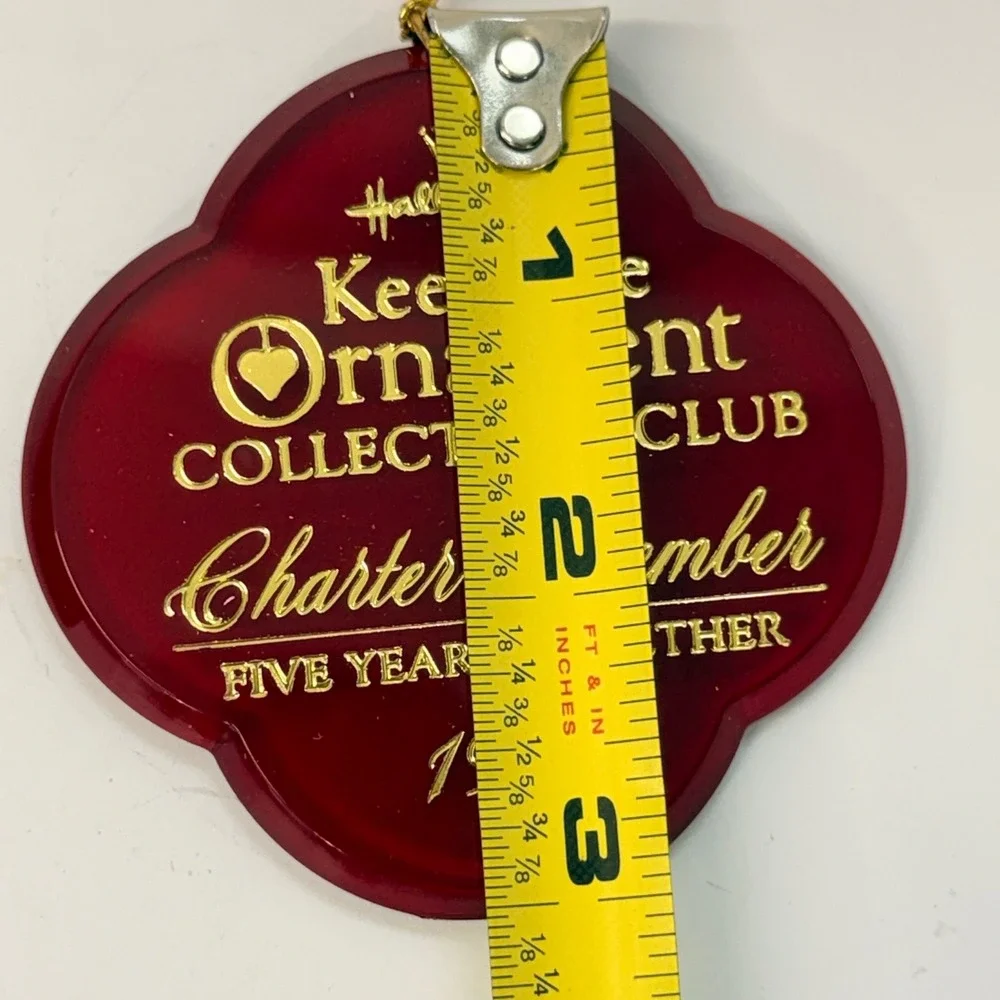 Hallmark Keepsake Ornament Collector's Club Charter Member 1991 Acrylic Red Gold